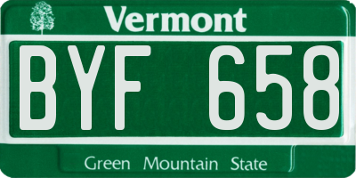 VT license plate BYF658