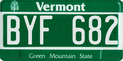 VT license plate BYF682
