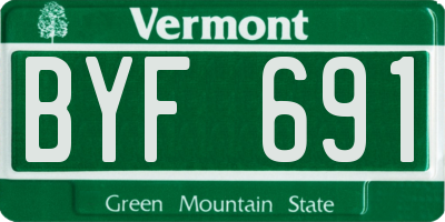 VT license plate BYF691