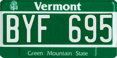 VT license plate BYF695