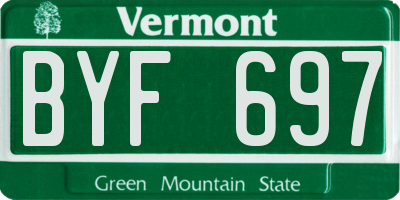 VT license plate BYF697