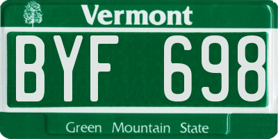 VT license plate BYF698