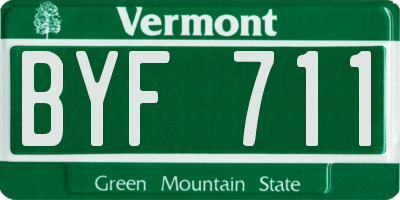 VT license plate BYF711