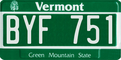 VT license plate BYF751