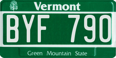 VT license plate BYF790