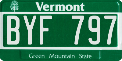 VT license plate BYF797