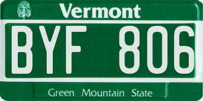 VT license plate BYF806