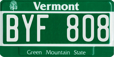 VT license plate BYF808