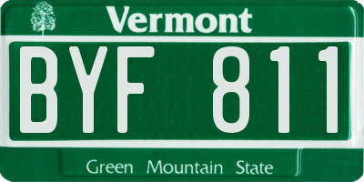 VT license plate BYF811