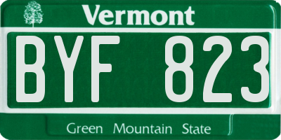 VT license plate BYF823
