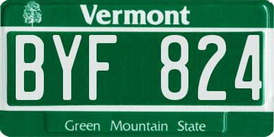 VT license plate BYF824