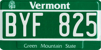 VT license plate BYF825