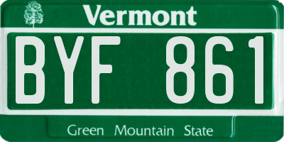 VT license plate BYF861