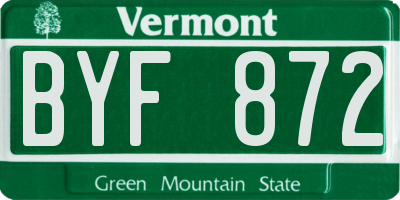 VT license plate BYF872