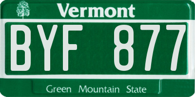 VT license plate BYF877