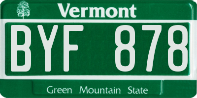 VT license plate BYF878