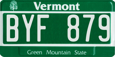 VT license plate BYF879