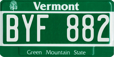 VT license plate BYF882