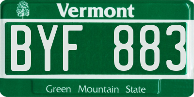 VT license plate BYF883