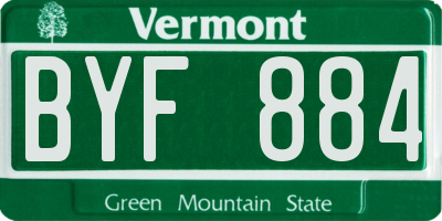 VT license plate BYF884