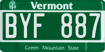 VT license plate BYF887
