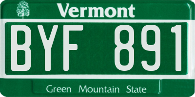 VT license plate BYF891