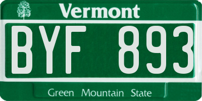 VT license plate BYF893