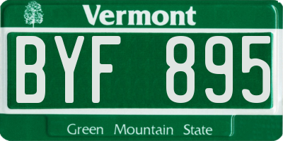 VT license plate BYF895