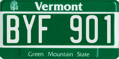 VT license plate BYF901