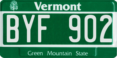 VT license plate BYF902