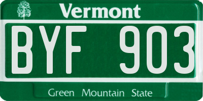 VT license plate BYF903