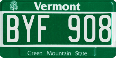 VT license plate BYF908