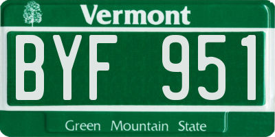 VT license plate BYF951