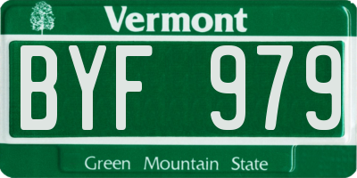 VT license plate BYF979