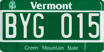 VT license plate BYG015