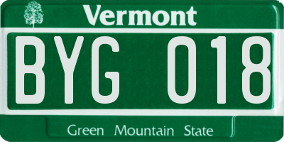 VT license plate BYG018