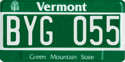 VT license plate BYG055