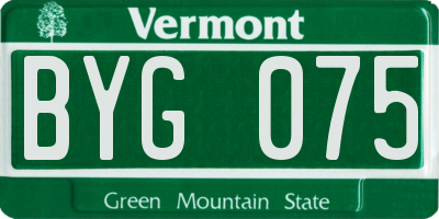 VT license plate BYG075