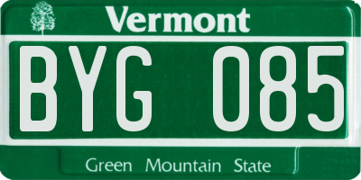 VT license plate BYG085