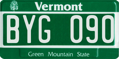VT license plate BYG090
