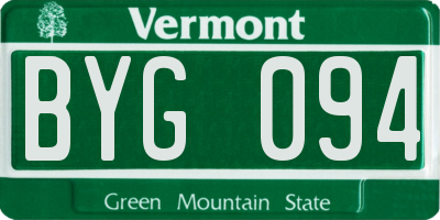 VT license plate BYG094