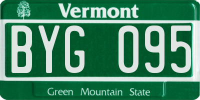 VT license plate BYG095