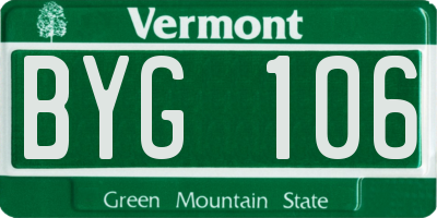 VT license plate BYG106