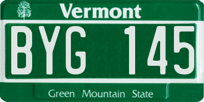 VT license plate BYG145