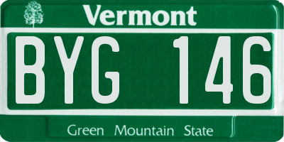 VT license plate BYG146