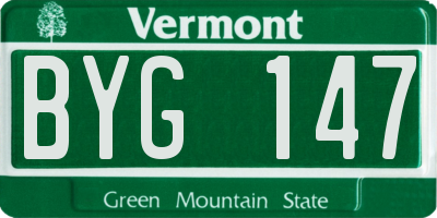 VT license plate BYG147