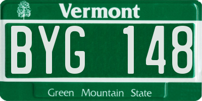 VT license plate BYG148
