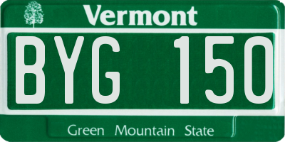 VT license plate BYG150