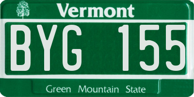 VT license plate BYG155
