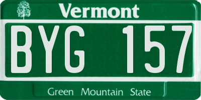 VT license plate BYG157